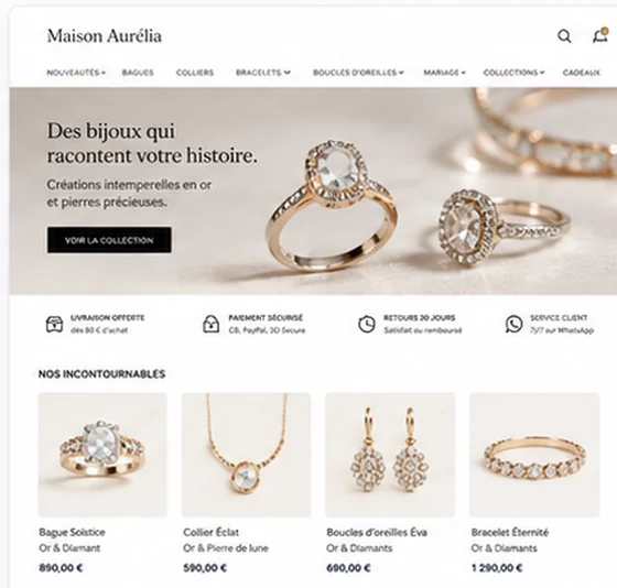 Aperçu de la boutique en ligne Maison Aurélia — joaillerie