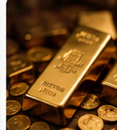 Lingots et pièces d’or d’un comptoir d’achat