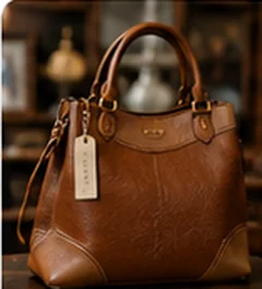 Sac à main en cuir marron déposé en dépôt-vente