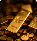 Lingots et pièces d’or d’un comptoir d’achat