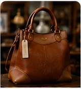 Sac à main en cuir marron déposé en dépôt-vente