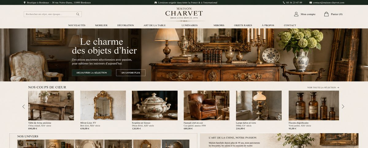 Site de brocante et antiquités — Maison Charvet