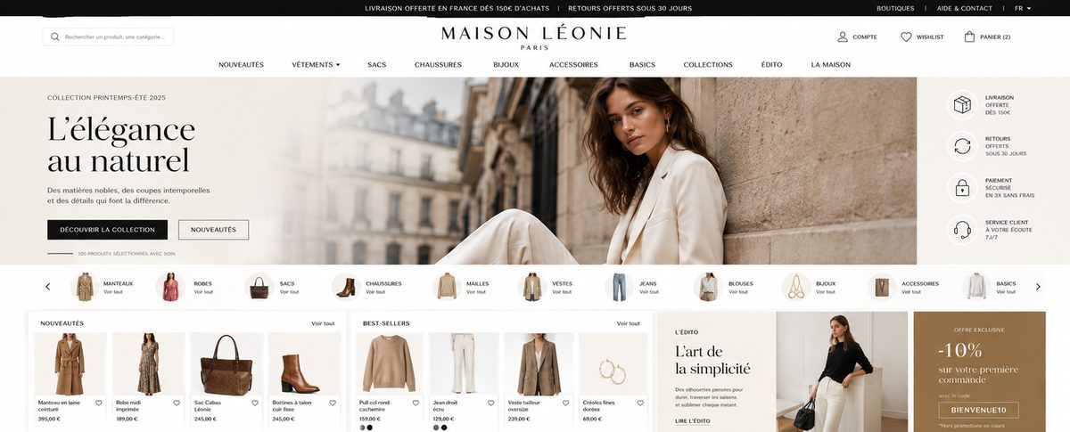 Site de mode et vintage — Maison Léonie