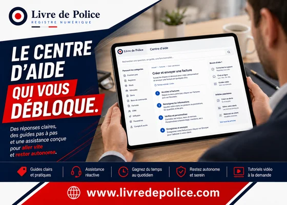 Le centre d’aide Livre de Police consulté sur tablette