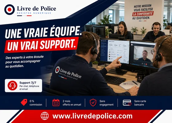 L’équipe d’accompagnement Livre de Police répondant à un professionnel de l’occasion