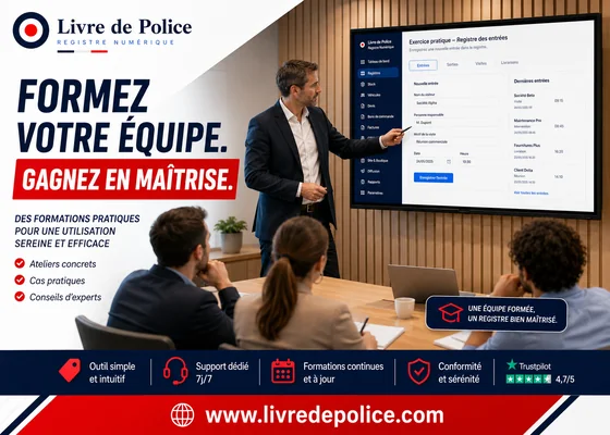 Une équipe suit une formation au registre numérique